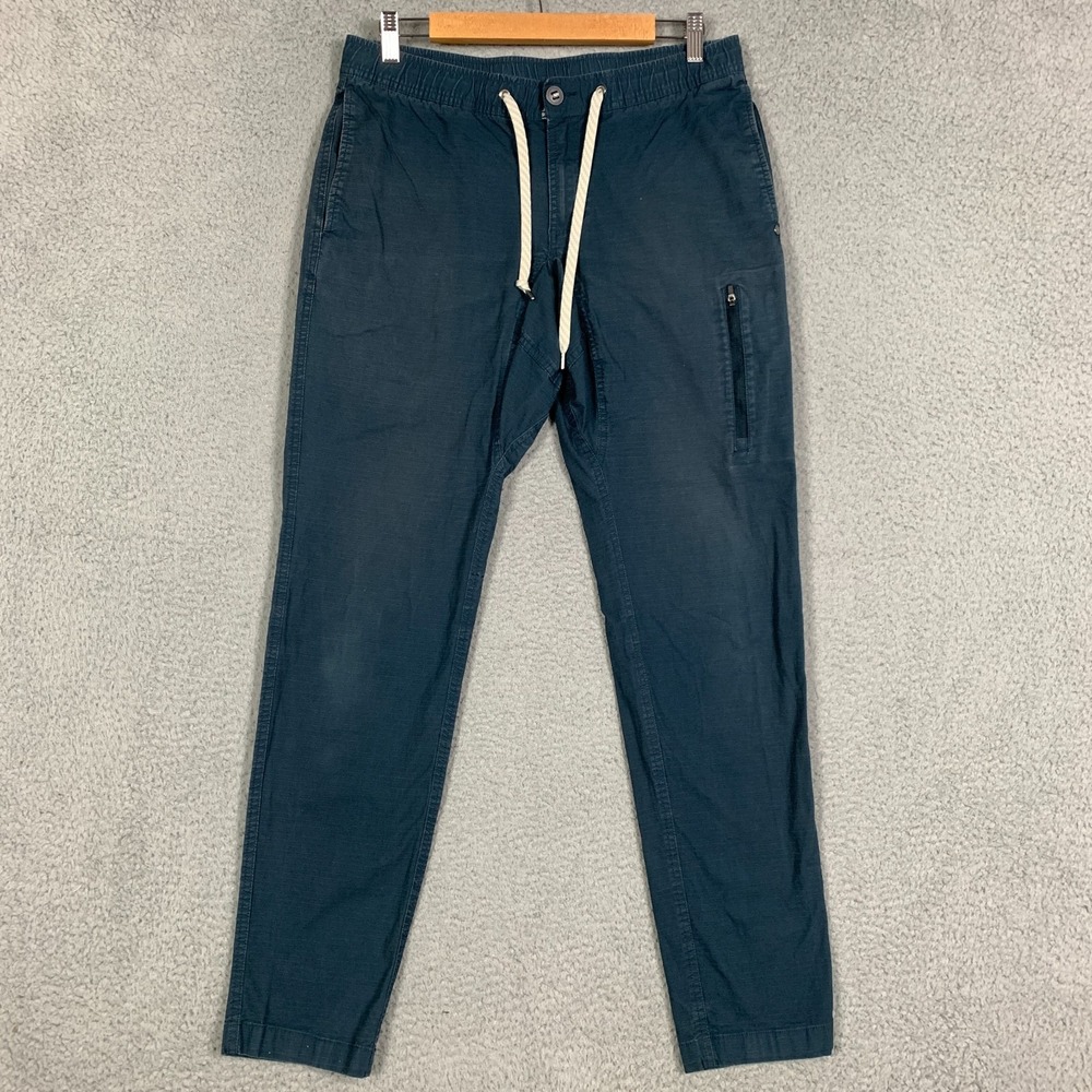 Vuori Climber Pants Men's Actual 32 x 31.5 Blue Tapered Stretch Ripstop Outdoor